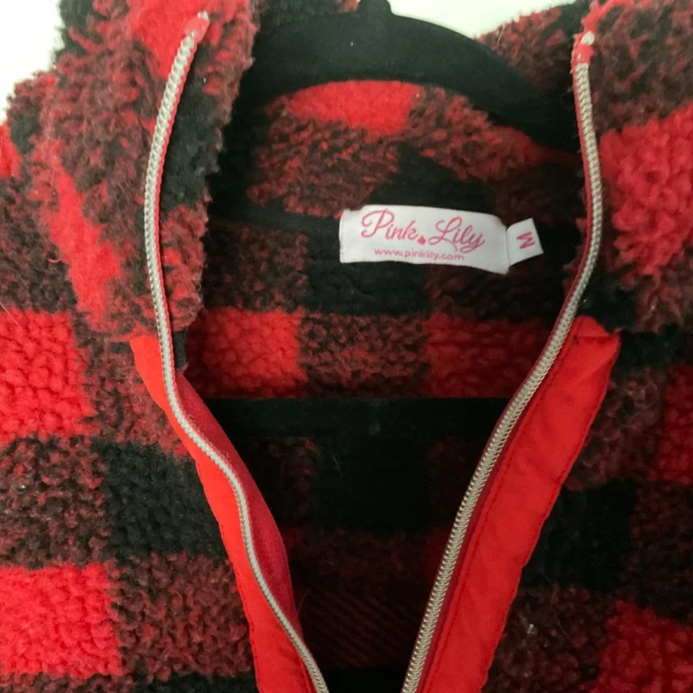 Pink Lily Home for the Winter Red Plaid Pullover - Picture 2 of 2